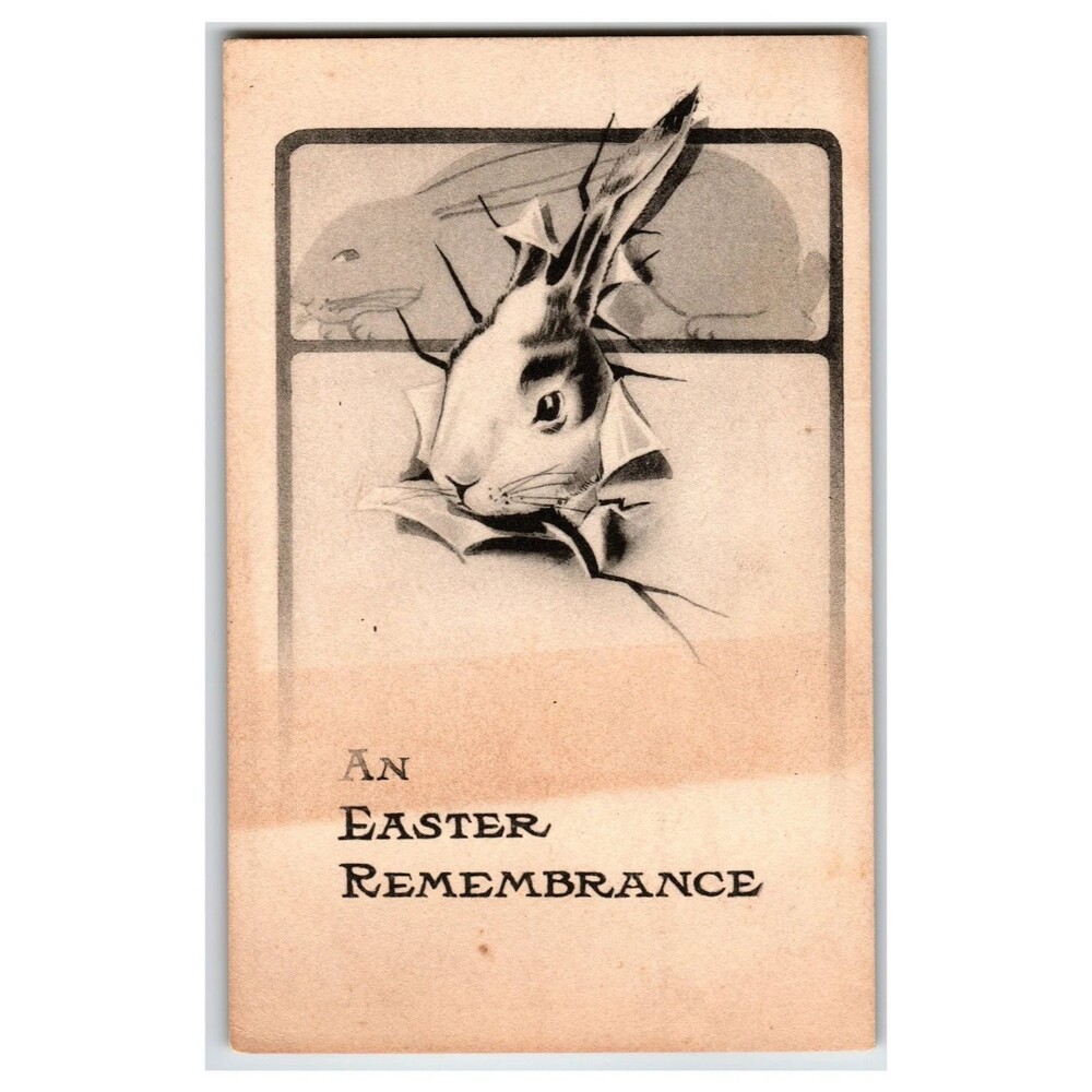1916 Easter Bunny Rabbit Pop Out Illustration Postcard Gibson Art Co. Posted